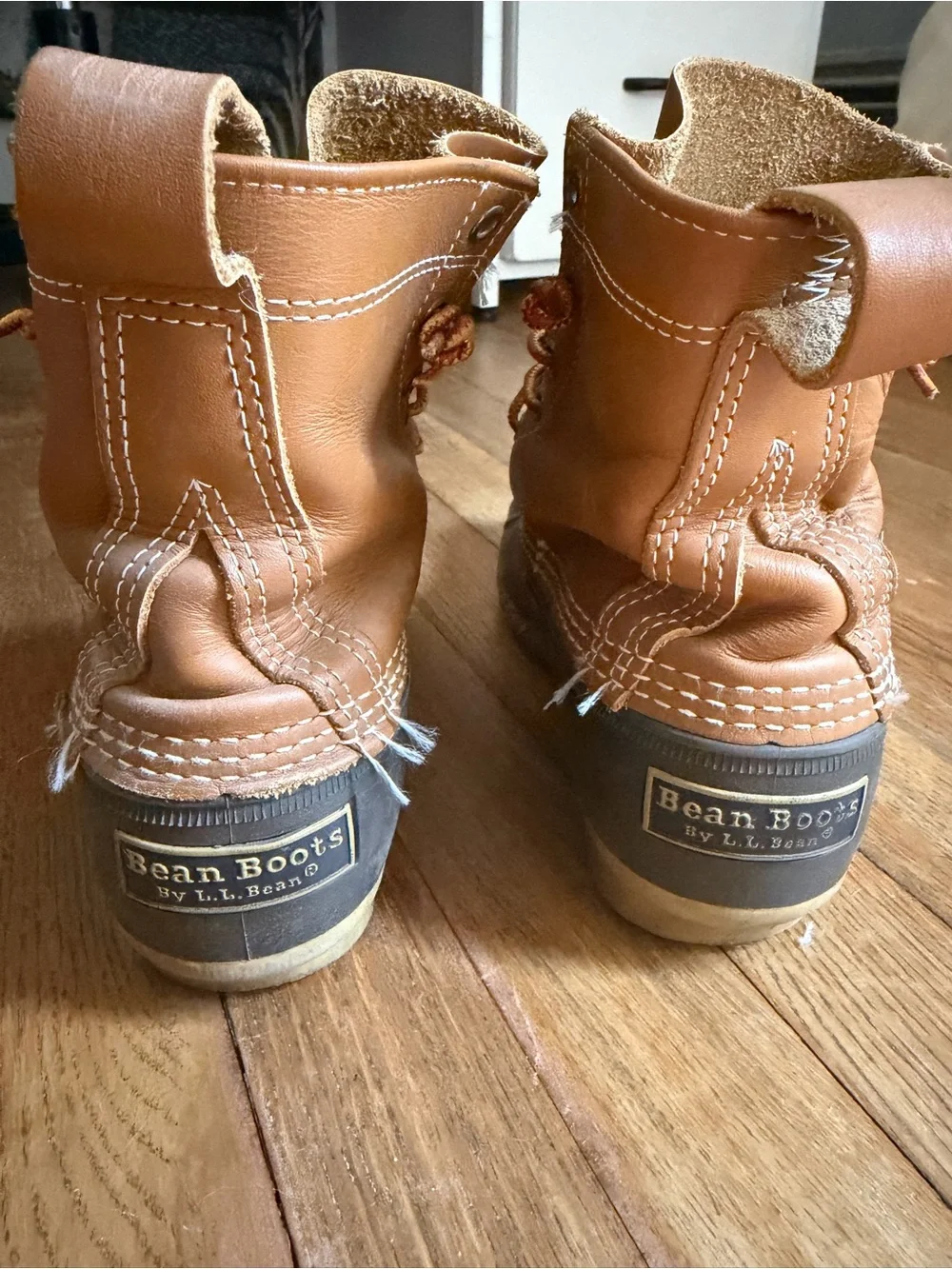 L.L. Bean Women's Two-Tone Tan and Dark Brown Duck Boots